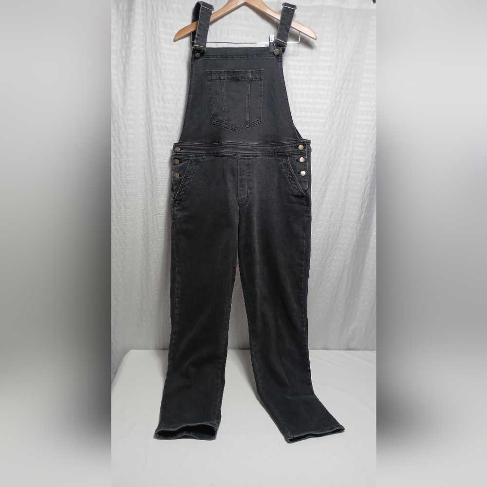 Boden Ladies Denim Black Wash Girlfriend Dungarees/ Overalls. Size 14